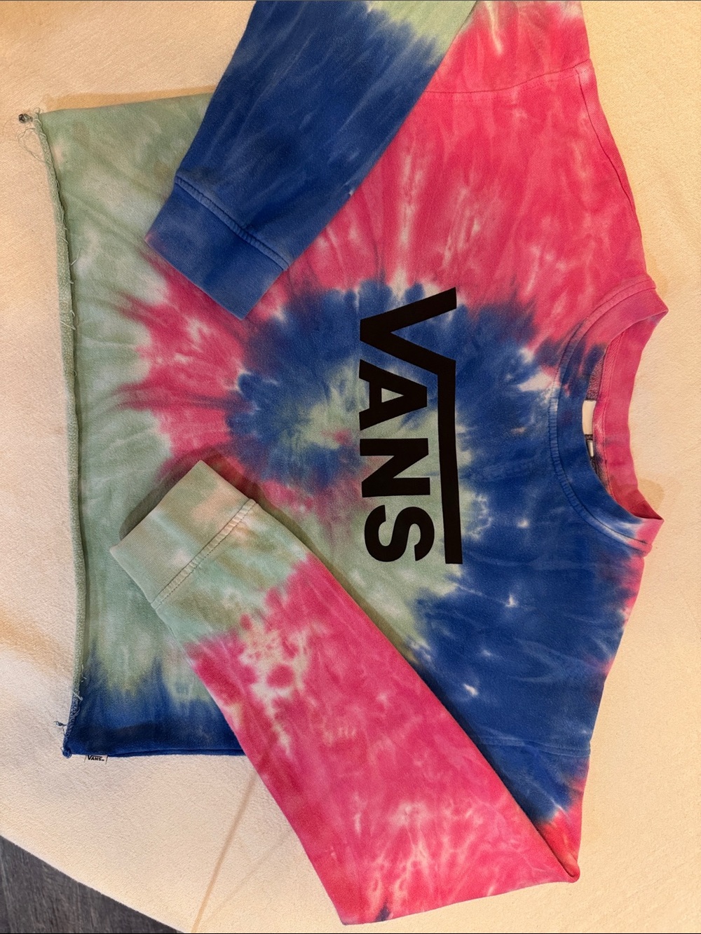 Vans Multicolor Tie-Dye Long Sleeve Tee - Blue, Pink, Green